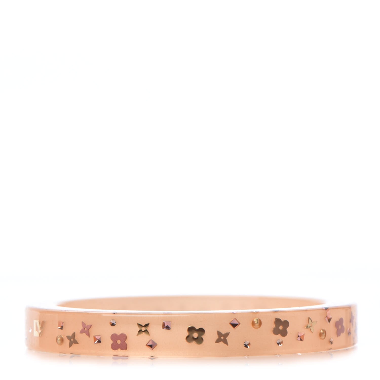 Louis Vuitton Resin Swarovski Inclusion Art Deco TPM Bracelet M Beige 1 of 5