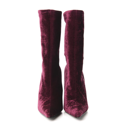 Balenciaga Velvet Extreme Pointed Toe Knife Booties 36 Rouge Prune 2 of 8