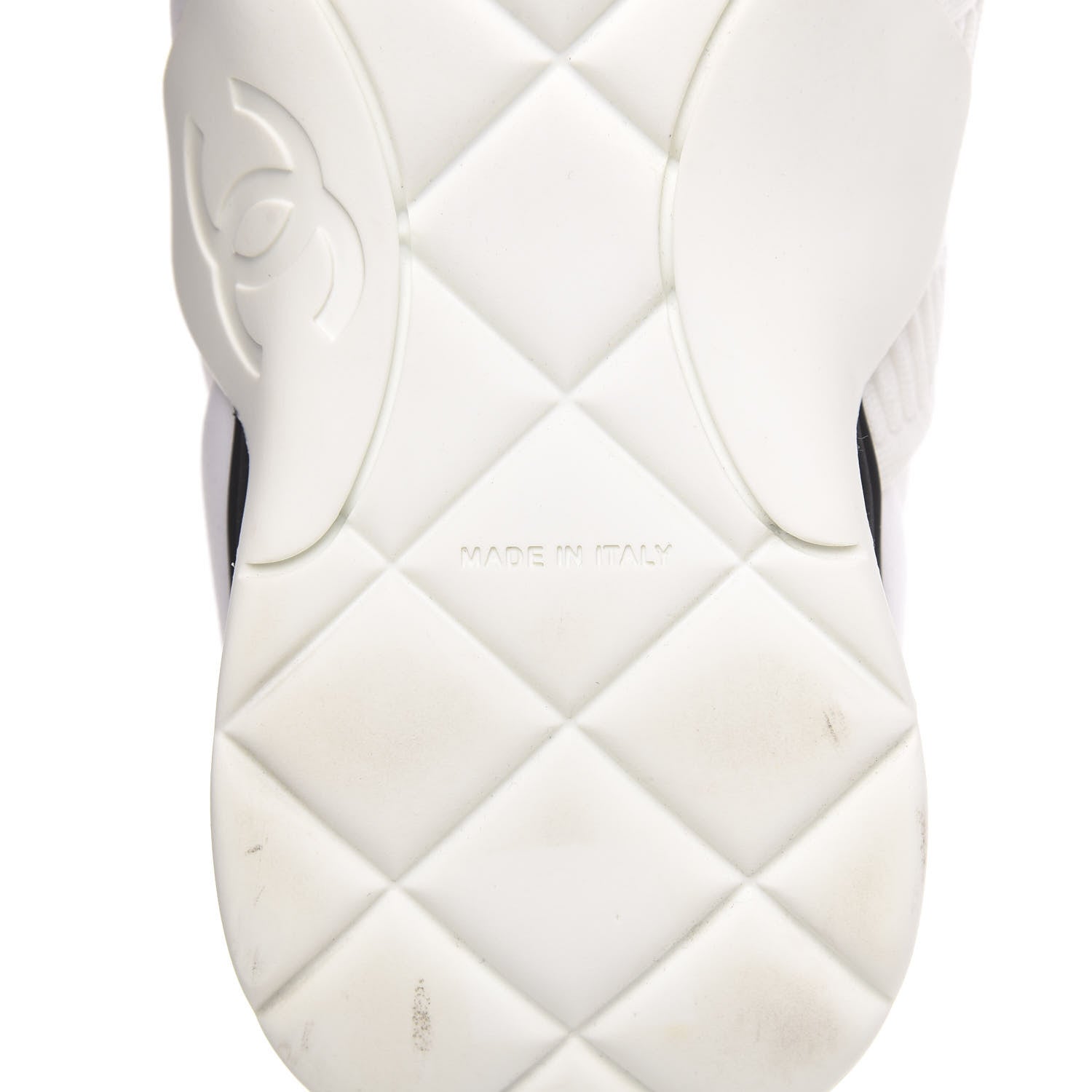 Chanel Stretch Fabric CC Sneakers 36.5 White 6 of 11