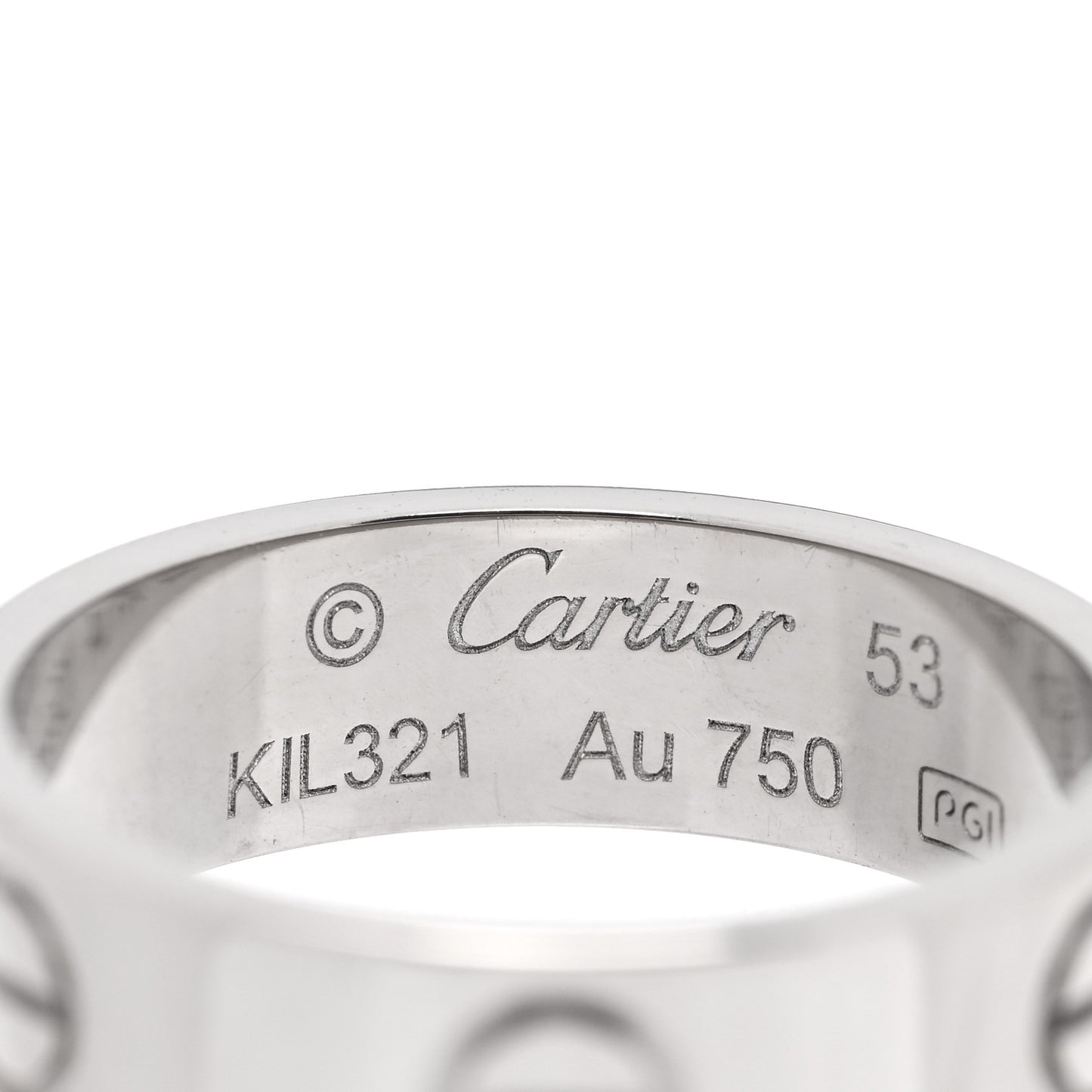 18K White Gold 5.5mm LOVE Ring 53 6.25