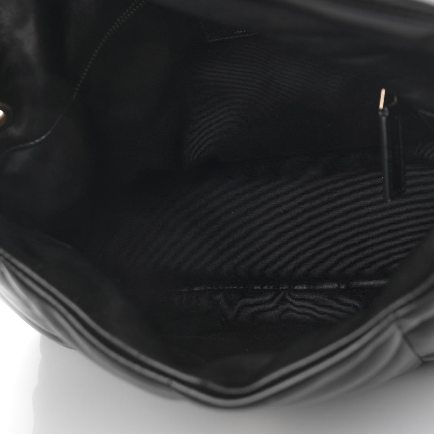 Saint Laurent Lambskin Quilted Medium Loulou Puffer Monogram Chain Satchel Black 5 of 10