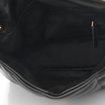 Saint Laurent Lambskin Quilted Medium Loulou Puffer Monogram Chain Satchel Black 5 of 10