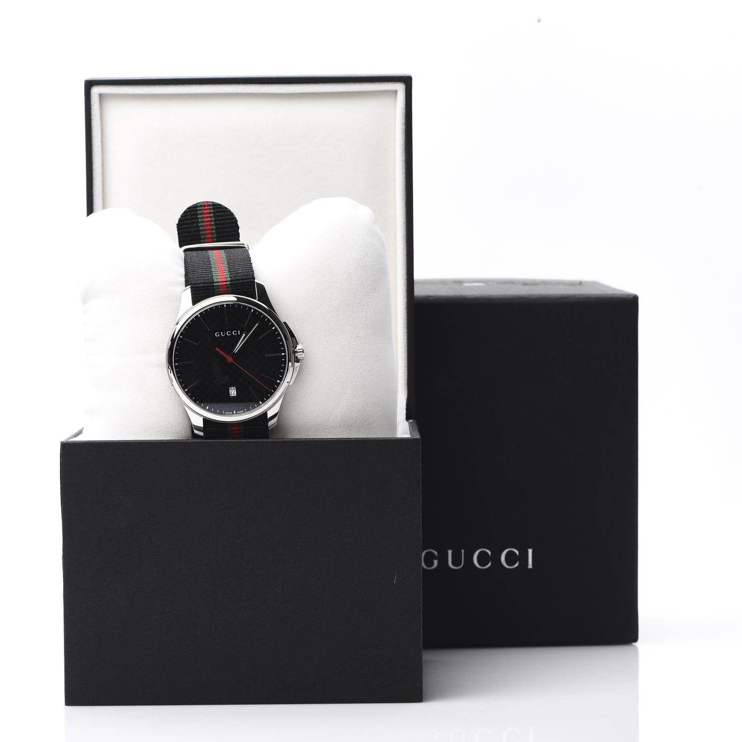 Gucci Stainless Steel Nylon 40mm G-Timeless Web Quartz Watch Black 7 of 7