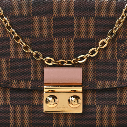 Louis Vuitton Damier Ebene Croisette Chain Wallet Rose Ballerine 7 of 11