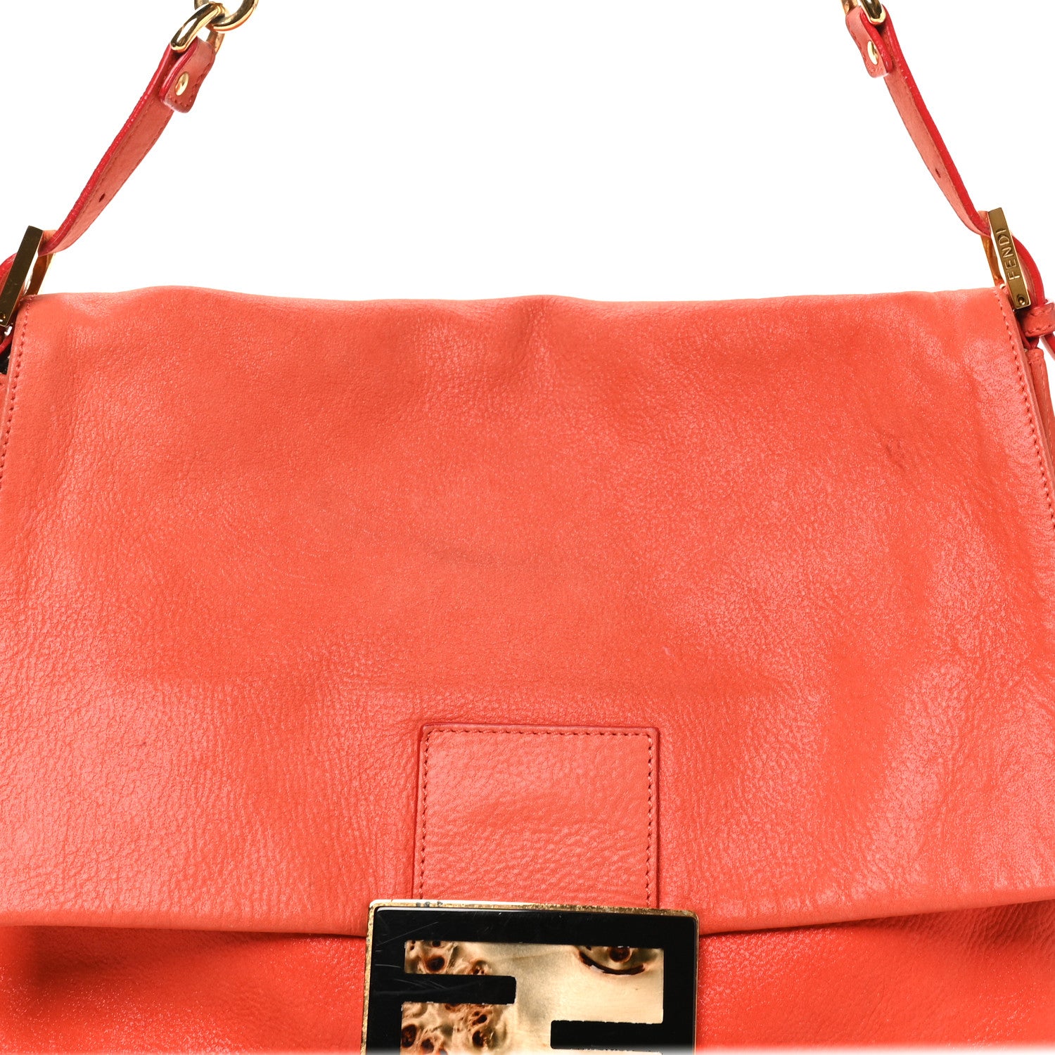 Fendi Nubuck Big Forever Mama Baguette Orange 9 of 11