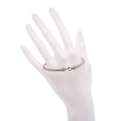 David Yurman Sterling Silver Diamond 5mm Cable Buckle Bracelet 2 of 5