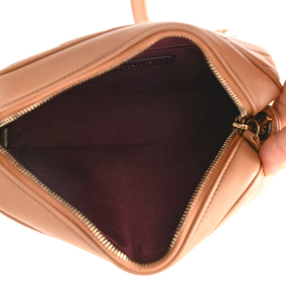 Chanel Lambskin Chevron Quilted Pyramid CC Camera Case Camel 5 of 12