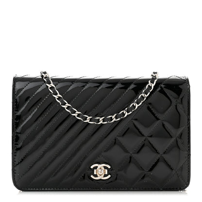 Chanel Patent Quilted Coco Boy Wallet On Chain WOC Black 1 of 12