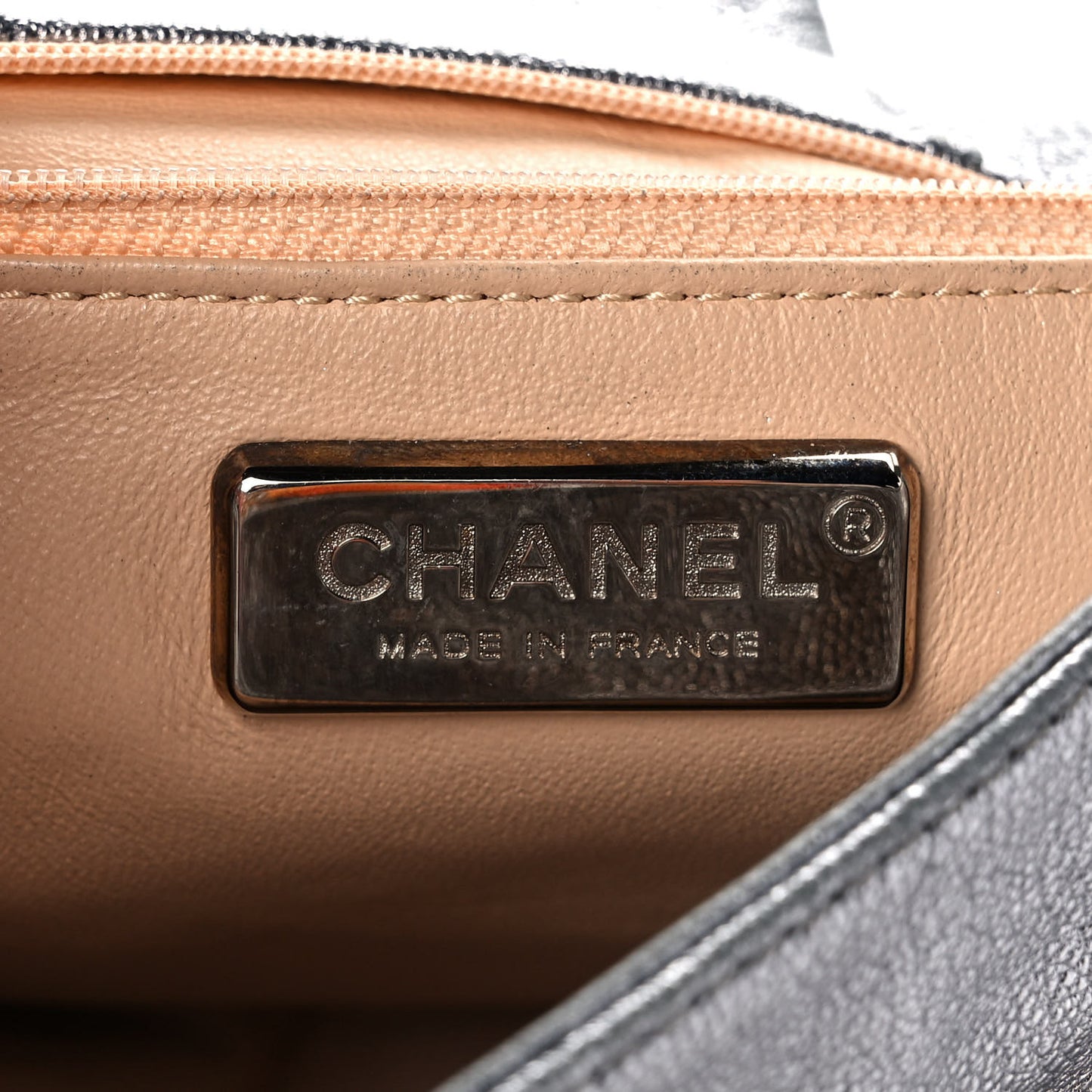 Metallic Deerskin Luxe Ligne Flap Silver