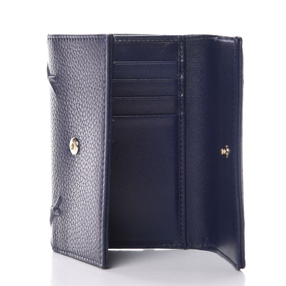 Christian Dior Grained Calfskin Cannage Diorama Elancee Wallet Blue 5 of 8