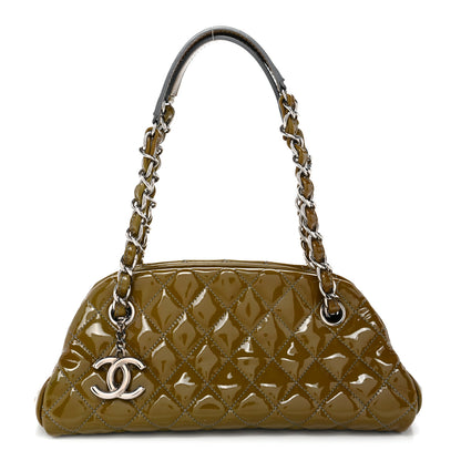 Chanel Patent Quilted Small Just Mademoiselle Light Khaki 1 of 10