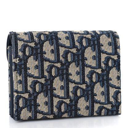 Christian Dior Oblique Saddle 5-Gusset Card Holder Blue 3 of 9