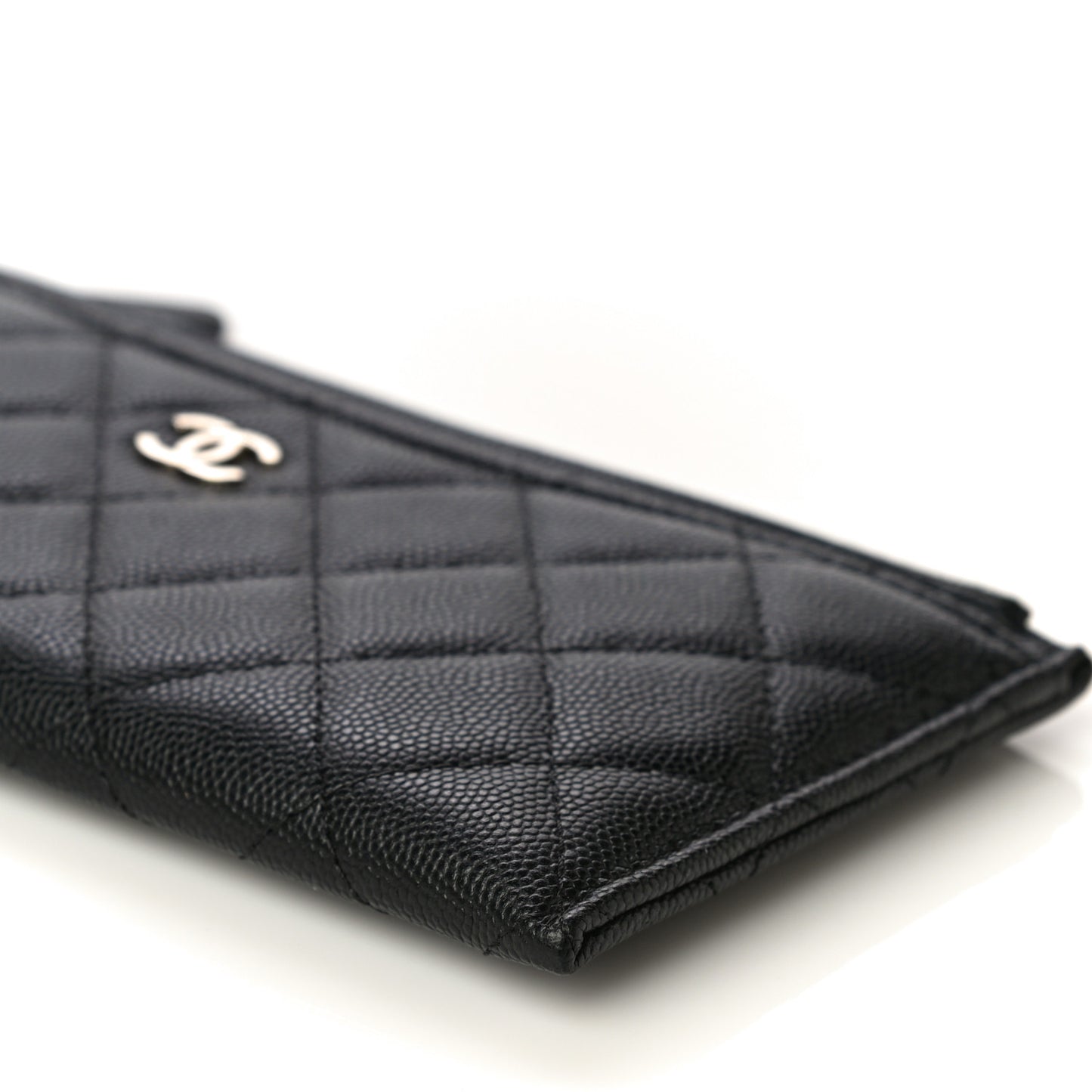 Caviar Quilted Classic Zip Pouch Black
