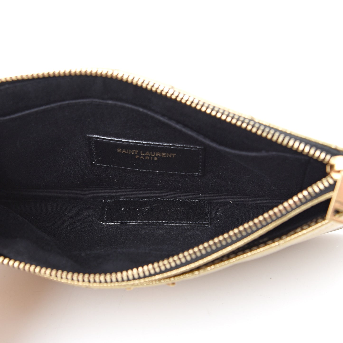 Iridescent Grain De Poudre Matelasse Chevron Monogram Bill Pouch Gold