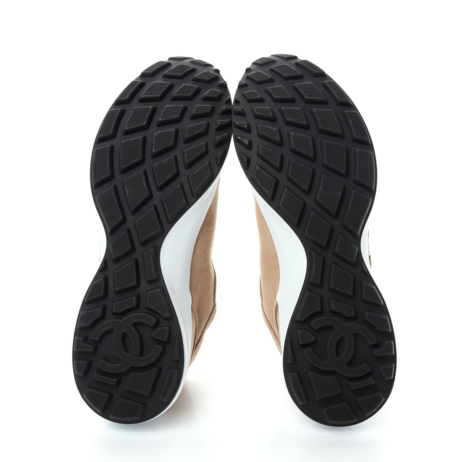 Chanel Suede Goatskin CC Sneakers 41 Dark Beige 6 of 9