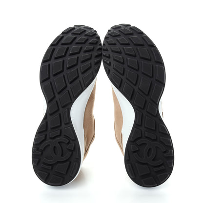 Chanel Suede Goatskin CC Sneakers 41 Dark Beige 6 of 9