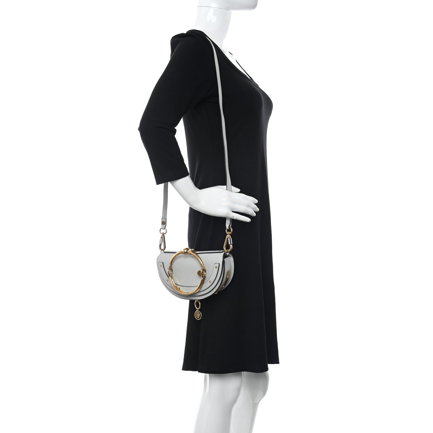 Chloe Calfskin Small Nile Bracelet Minaudiere Bag Airy Grey 2 of 11
