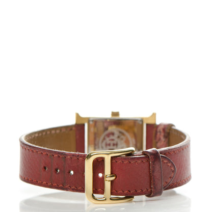 Hermes Stainless Steel Courchevel 21mm Heure H Hour Watch Rouge H 6 of 8