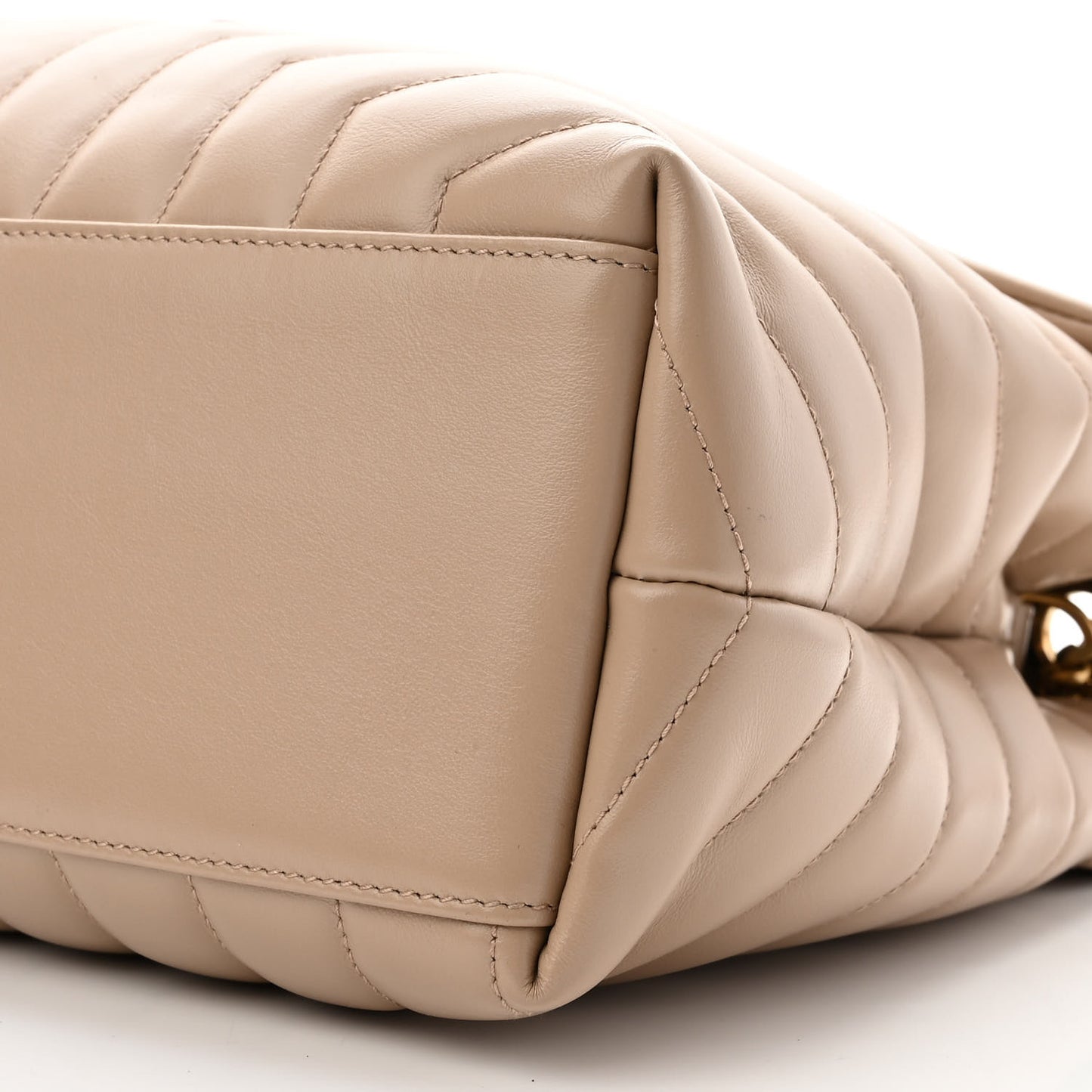 Calfskin Y Quilted Monogram Medium Loulou Chain Satchel Dark Beige