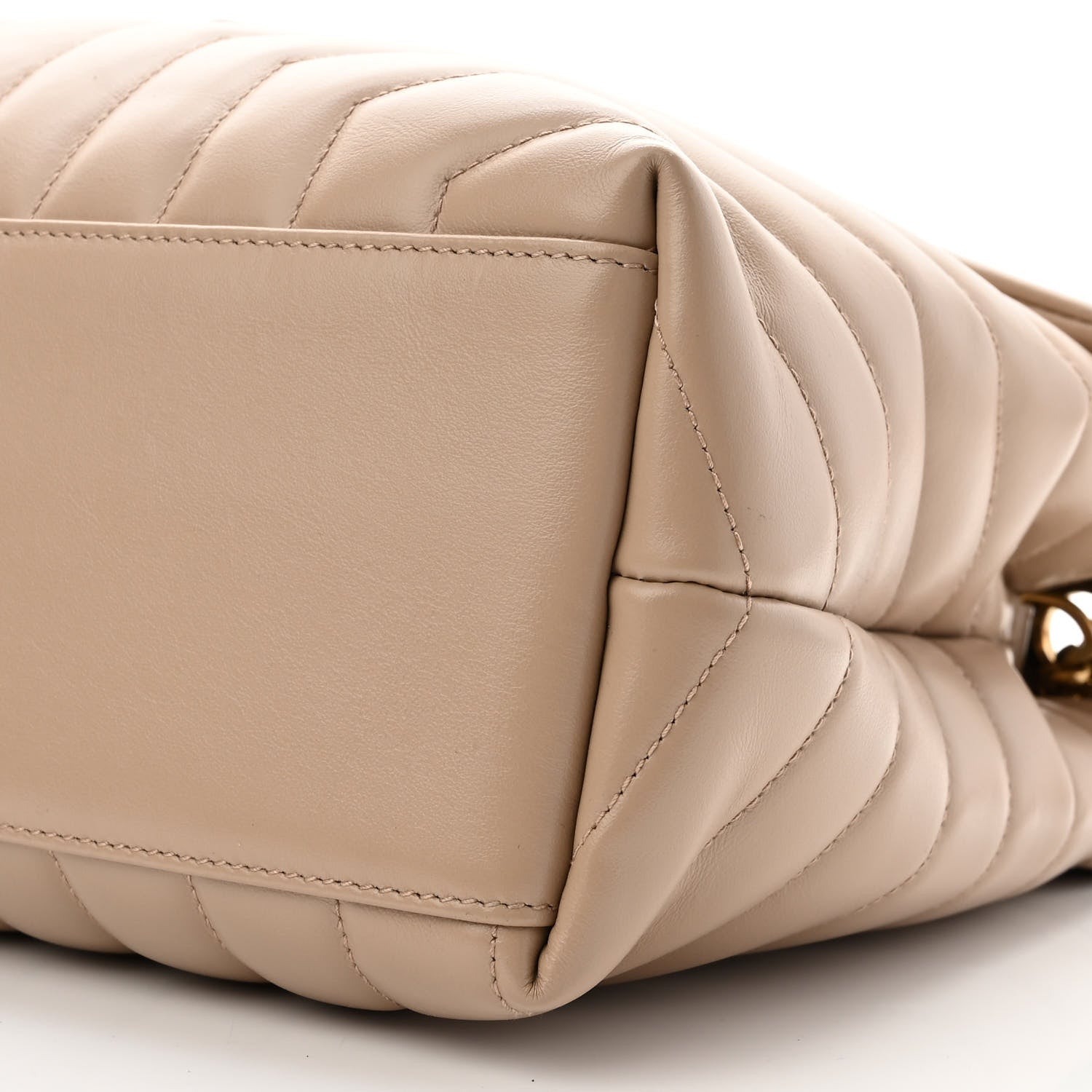 Saint Laurent Calfskin Y Quilted Monogram Medium Loulou Chain Satchel Dark Beige 10 of 10