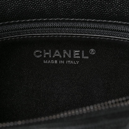 Chanel Caviar Lizard Quilted Medium Coco Handle Flap Black Green 8 of 11