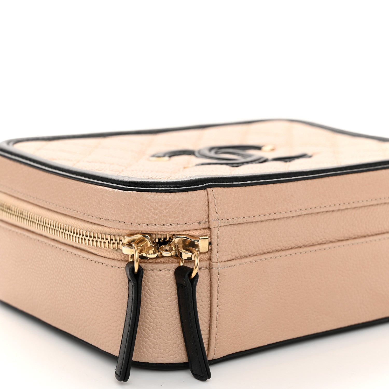 Chanel Caviar Quilted Medium CC Filigree Vanity Case Beige Black 9 of 11