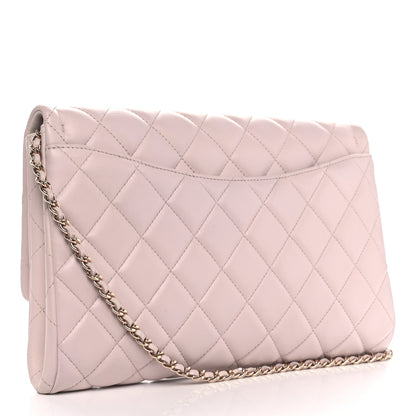 Chanel Lambskin Quilted Clutch with Chain Flap Light Pink 2 of 10