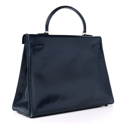 Hermes Box Kelly Retourne 35 Indigo 2 of 23
