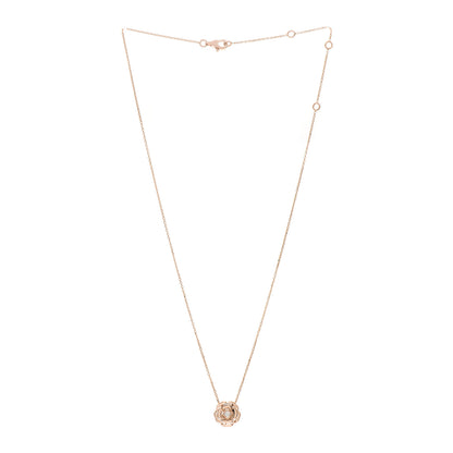 Chanel 18K Rose Gold Diamond Extrait de Camelia Pendant Necklace 3 of 7