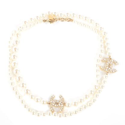 Chanel Graduated Pearl Long CC Necklace Gold 1 of 6