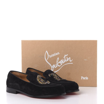 Christian Louboutin Veau Velours Mens Laperouse Flat Loafers 41 Black 8 of 8