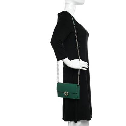 Gucci Dollar Calfskin Interlocking G Chain Wallet Emerald 2 of 9