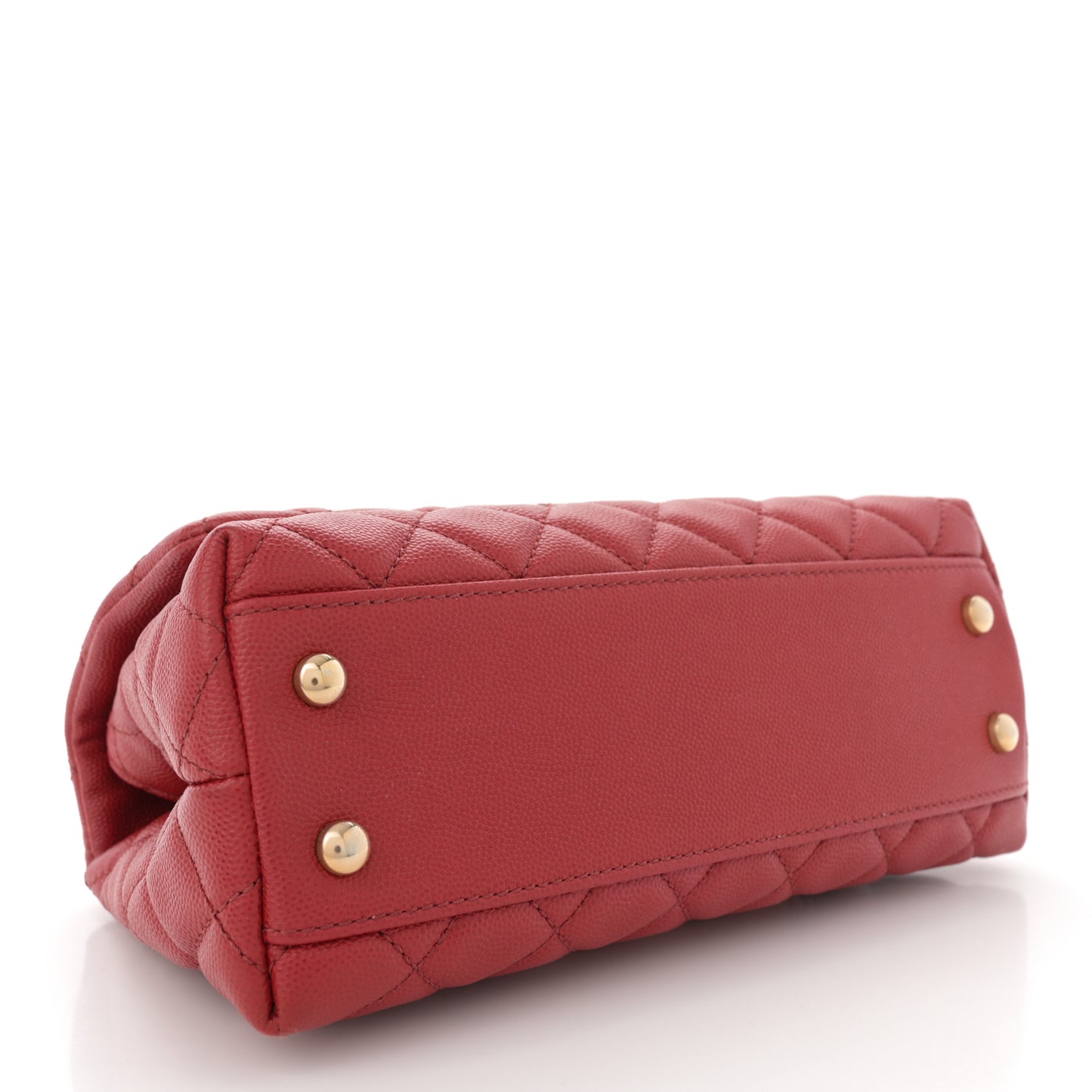 Caviar Lizard Embossed Quilted Mini Coco Handle Flap Red