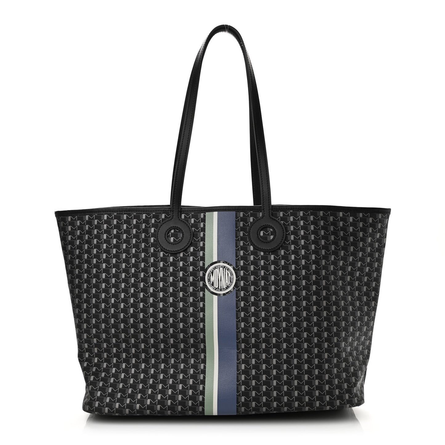 Grained Calfskin Canvas 1920 Oh! Tote Ruban GM Carbon Silver