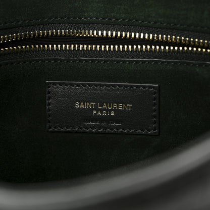 Saint Laurent Calfskin Crocodile Embossed Le 5 A 7 Hobo Dark Green Bottle 6 of 9