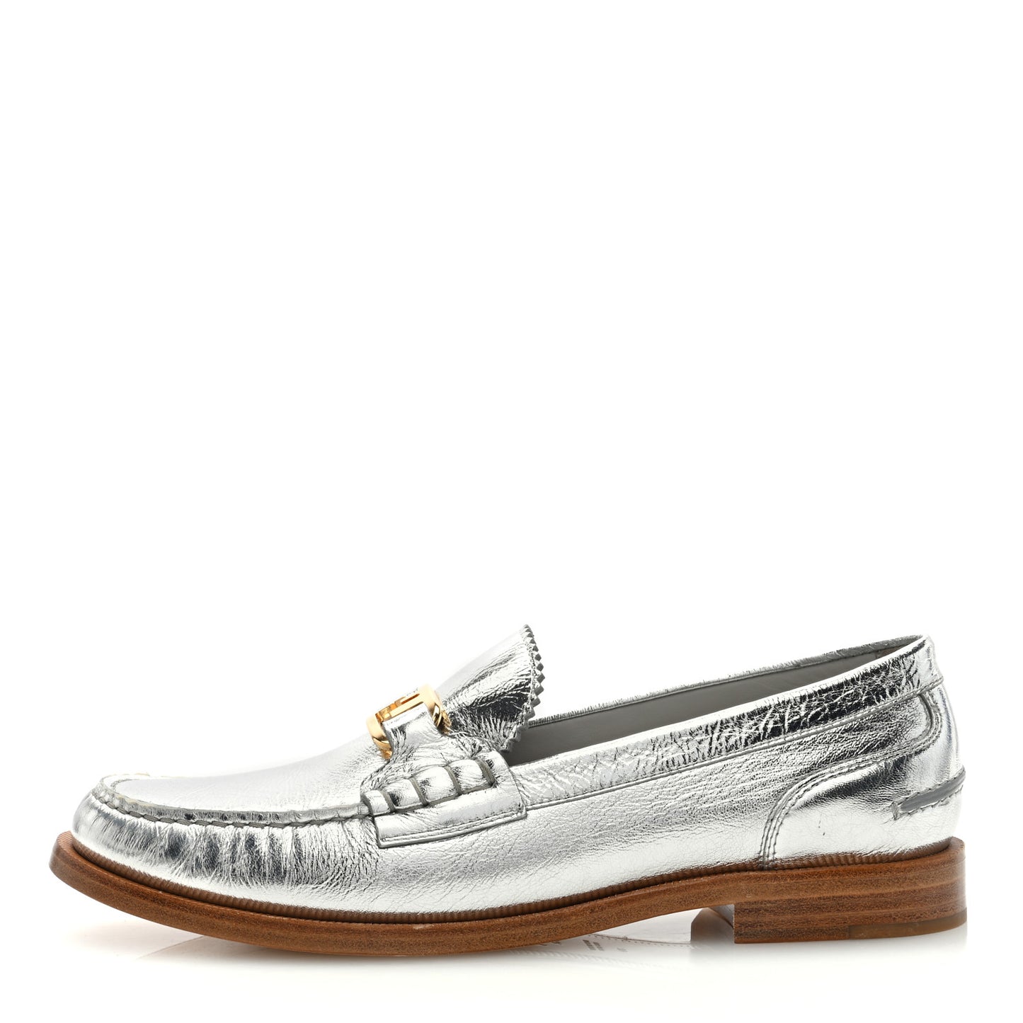 Metallic Vitello Womens O'Lock Loafers 39 Argento