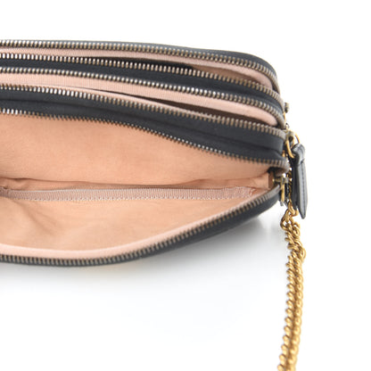 Gucci Calfskin Matelasse Mini GG Marmont Chain Crossbody Bag Black 7 of 13