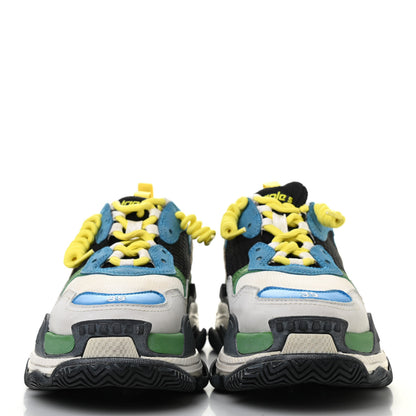 Balenciaga Fabric Mesh Nappa Mens Triple S Sneakers 39 Bleu White Vert Jaune 2 of 9