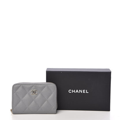 Chanel Caviar Quilted Zip Coin Purse Grey 8 of 8
