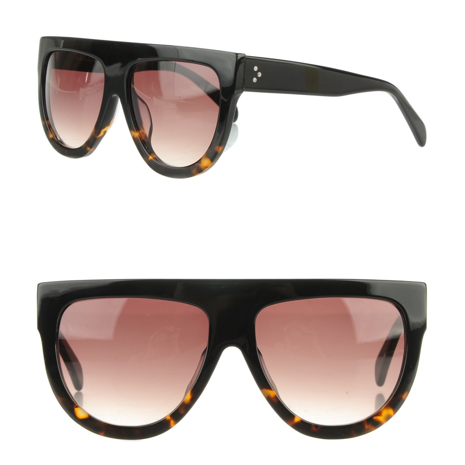 Celine Shadow Sunglasses CL 41026/S Black Havana 1 of 4