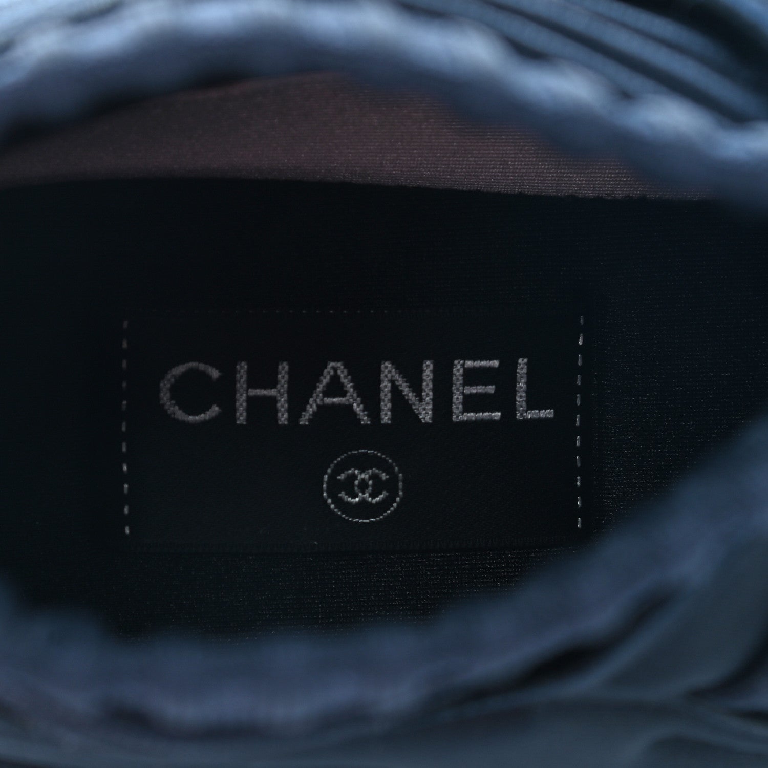 Chanel Stretch Fabric CC Sneakers 39 Blue 5 of 8