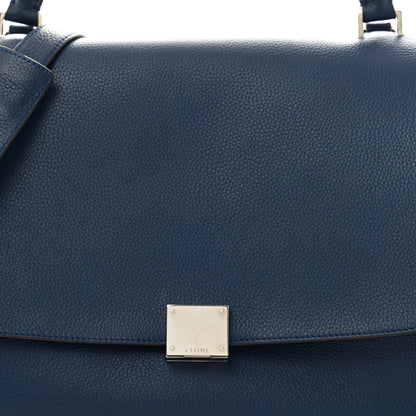 Celine Drummed Calfskin Suede Medium Trapeze Ocean Bue 7 of 12