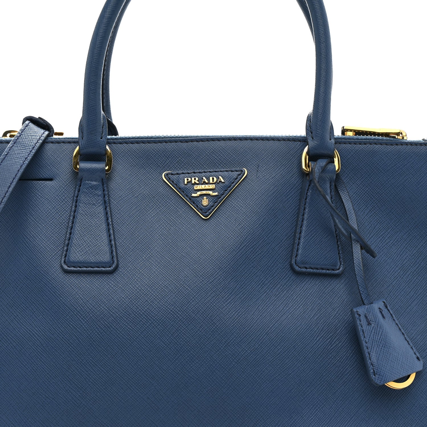 Prada Saffiano Small Galleria Double Zip Tote Cobalto 8 of 15