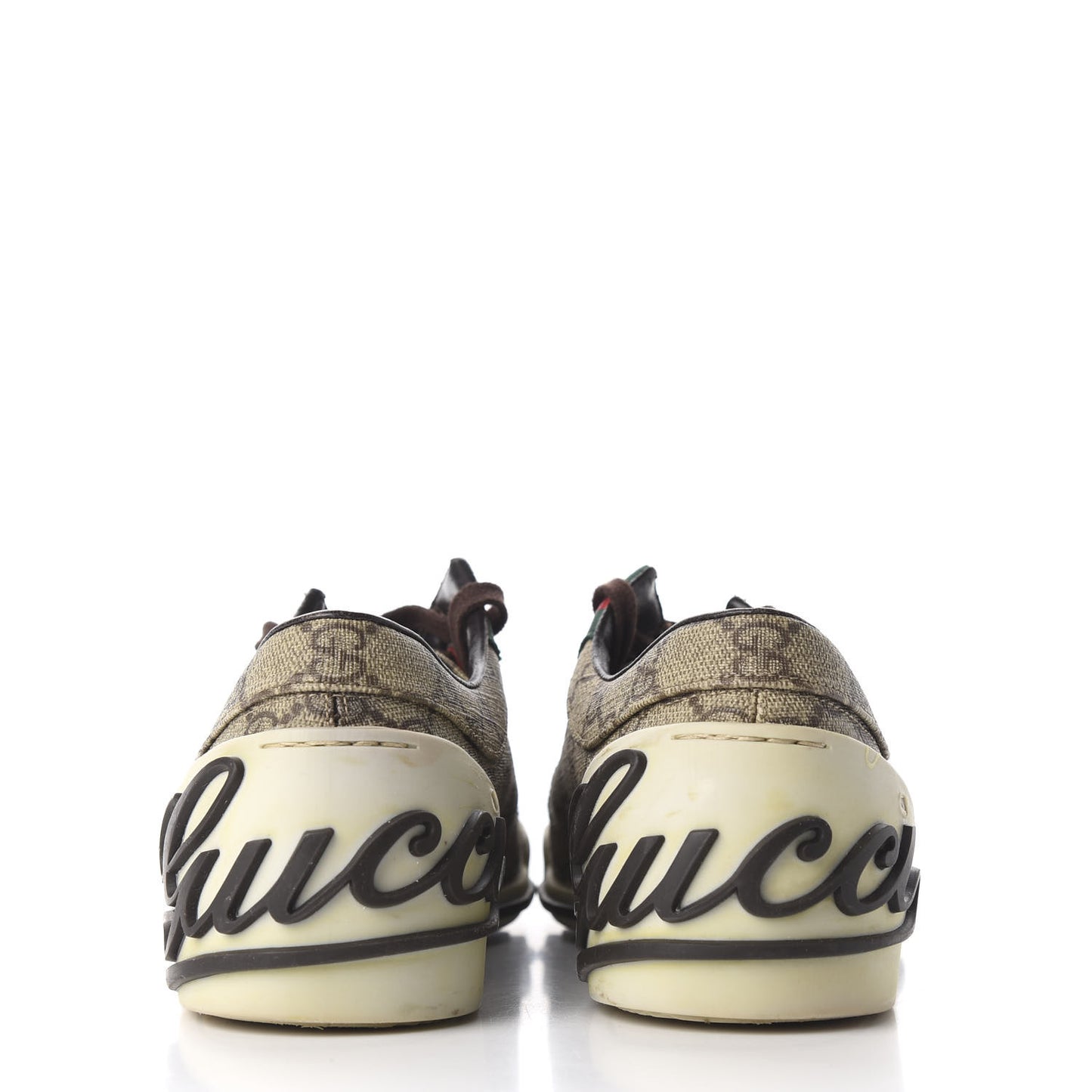 GG Monogram Web Womens Script Sneakers 38 Brown