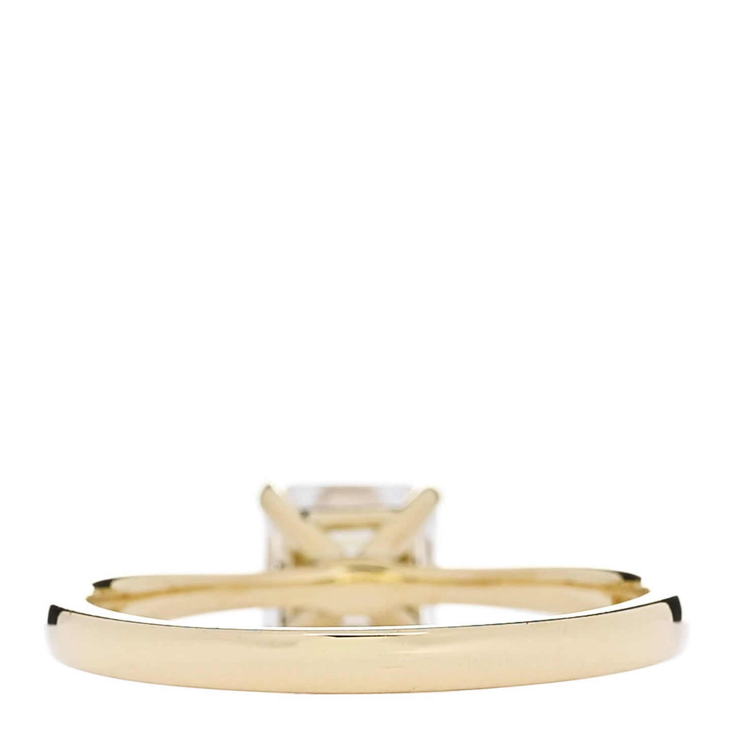 18K Yellow Gold Diamond 1.03ct Square Emerald Cut Engagement Ring  52 6