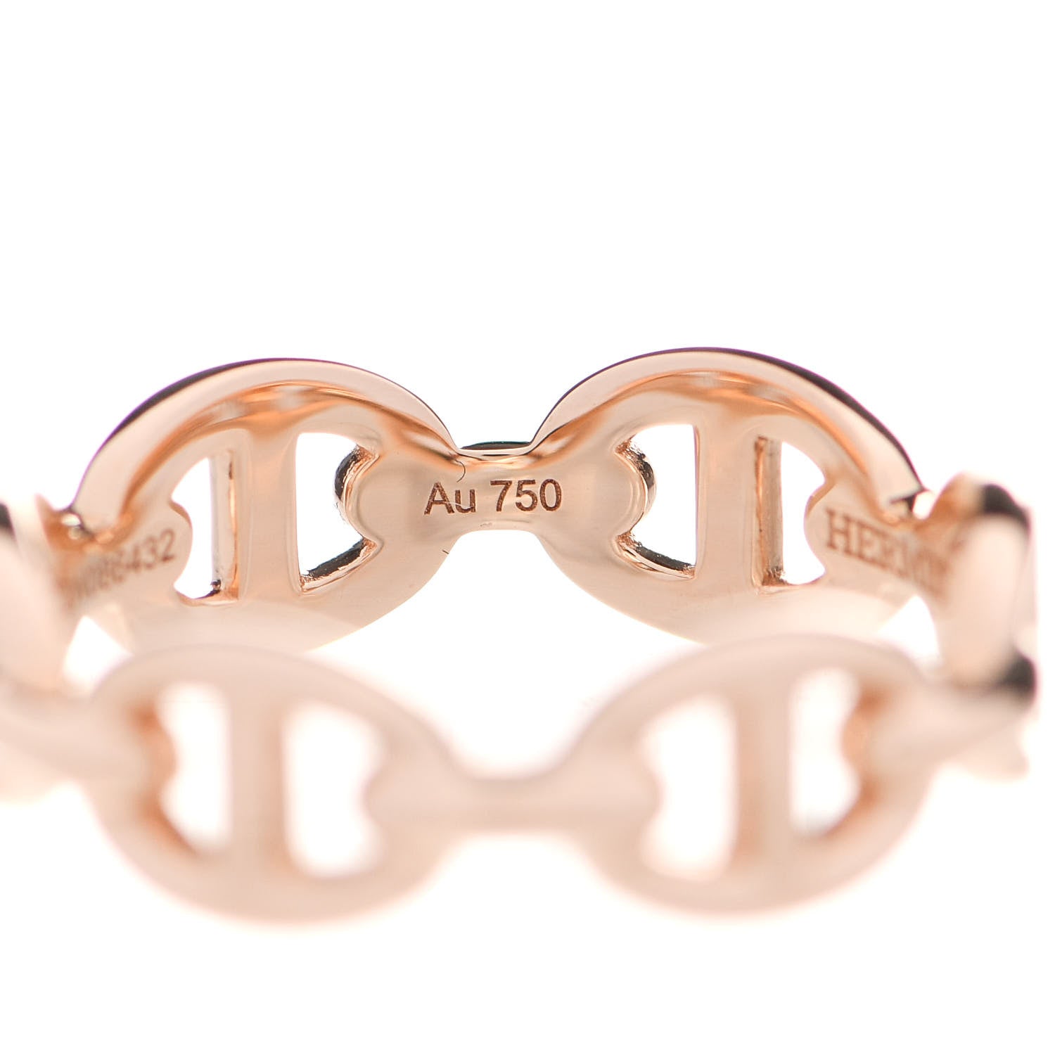 Hermes 18K Rose Gold PM Chaine D'Ancre Enchainee Ring 51 5.75 5 of 7