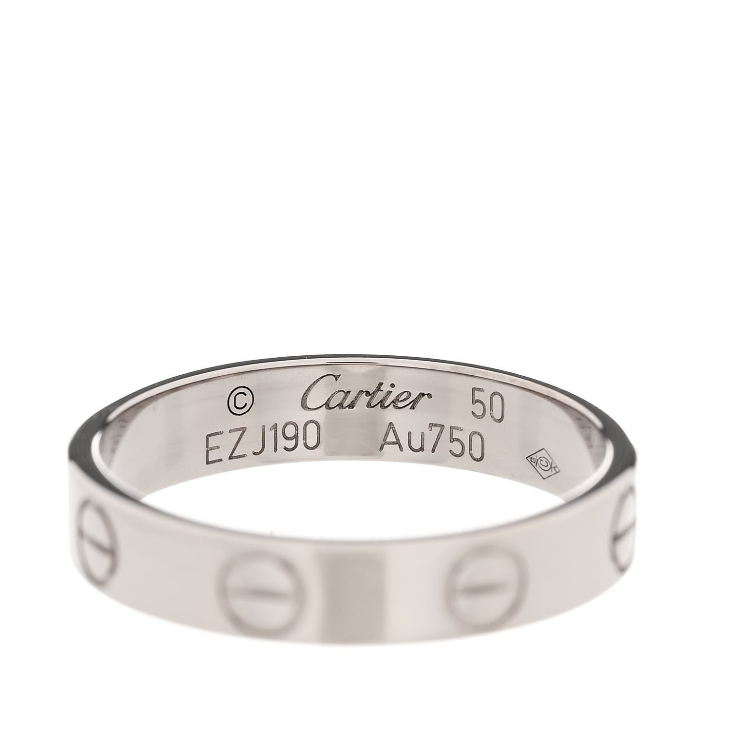 Cartier 18K White Gold 3.5mm LOVE Wedding Band Ring 50 5.25 4 of 4
