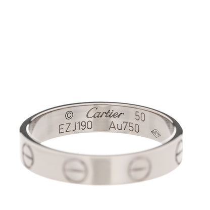 Cartier 18K White Gold 3.5mm LOVE Wedding Band Ring 50 5.25 4 of 4