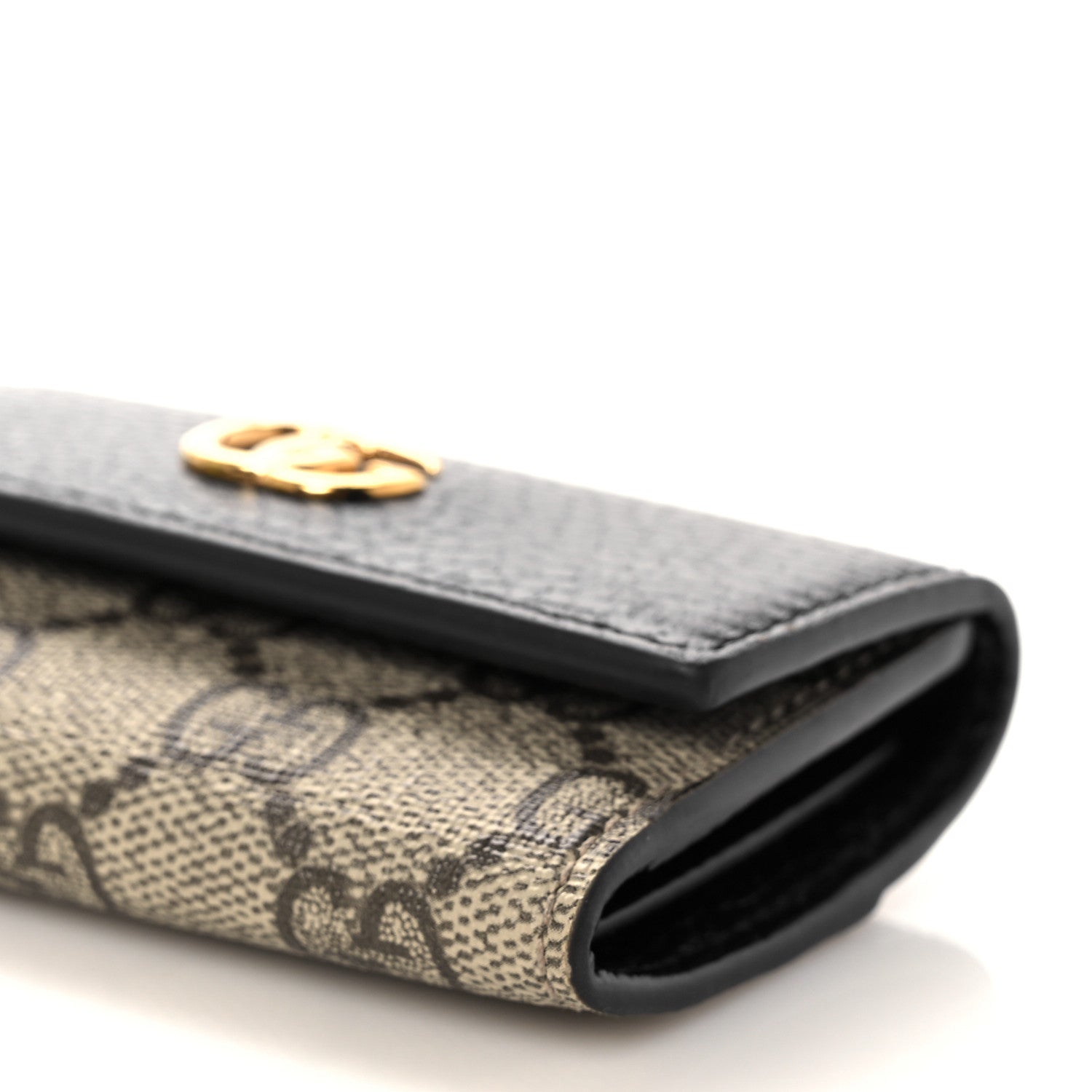 Gucci Dollar Calfskin GG Supreme Monogram GG Marmont 6 Key Holder Case Black Beige Ebony 10 of 11
