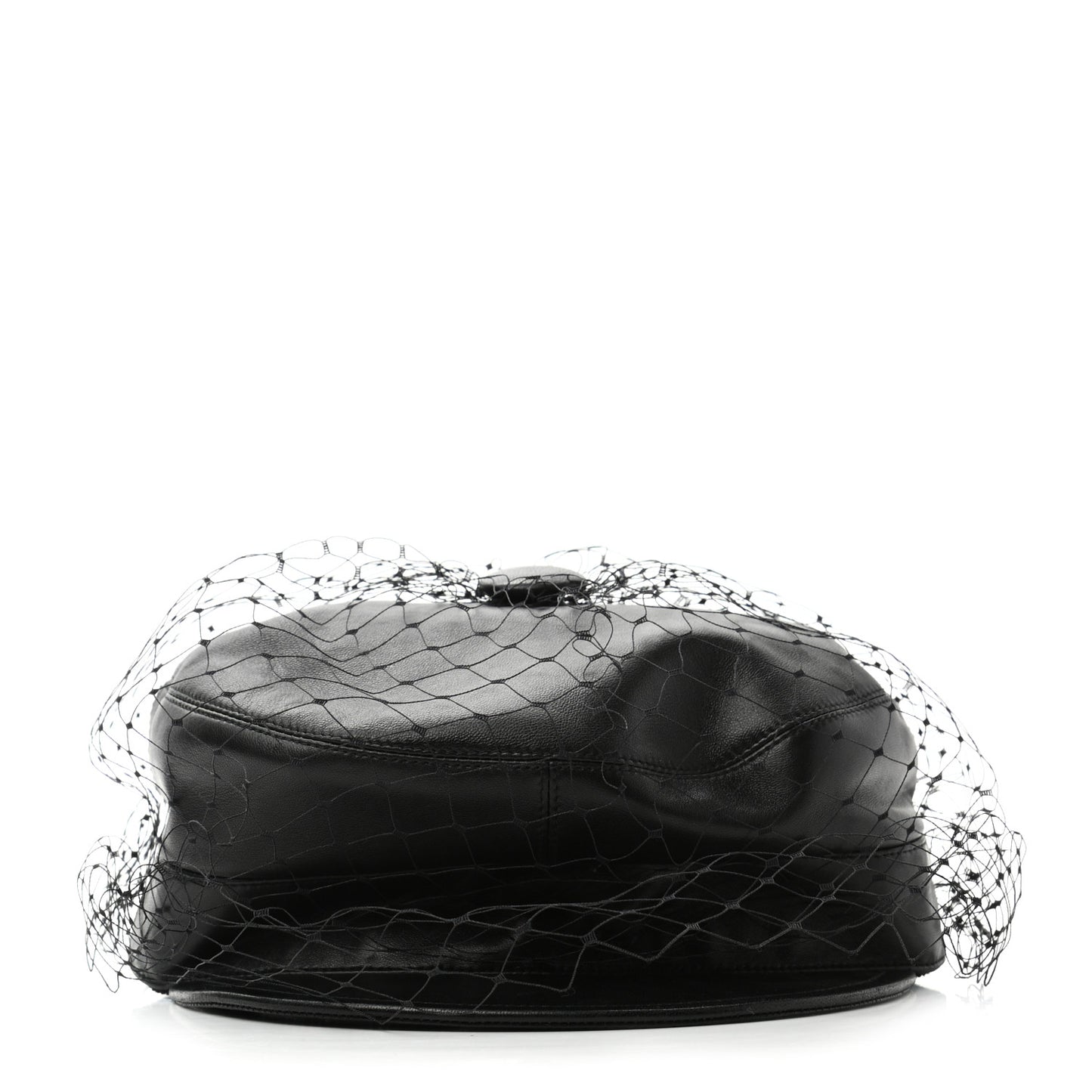 Lambskin Arty Cap with Veil 58 Black